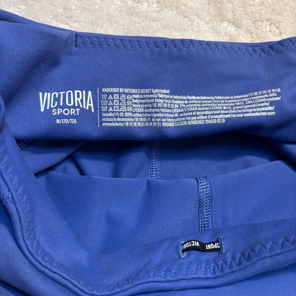 Victoria Sport Leggings Medium Periwinkle Blue Knockout Victoria's Secret 7/8 - Picture 8 of 15